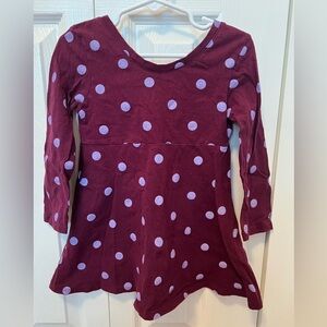 Gap Kid’s Purple Polka Dot Long Sleeve Dress Size 3